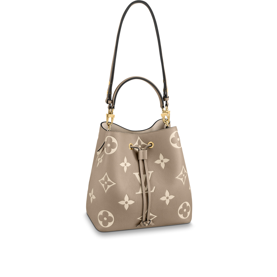 Louis Vuitton NEONOE MM Bucket Bag Grained Leather M45555 Dove/Cream